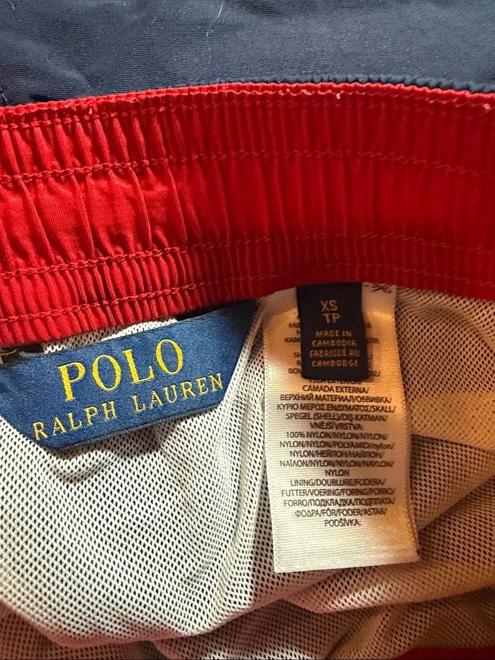 Polo by Ralph Lauren Navy Swim Trunks with Red Accent